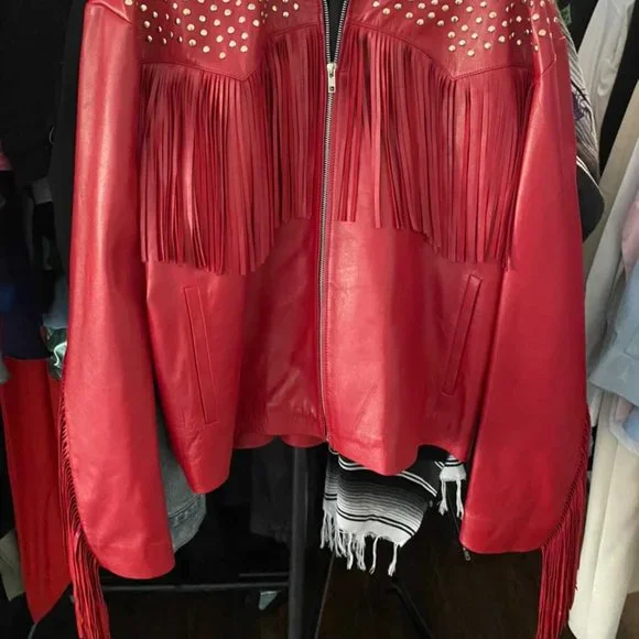 RICARDO SECO NYFW CENSUS FW21 / OVERSIZED RED SHEEP LEATHER JACKET